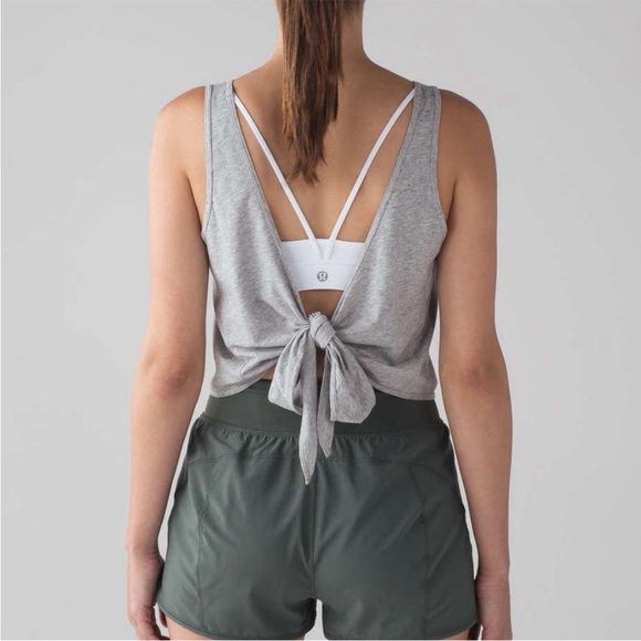 Lululemon its a tie tank top wrap grey convertible yoga Pilates work out running - Picture 1 of 10